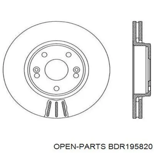 Передние тормозные диски BDR195820 Open Parts