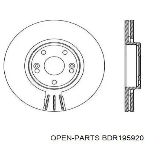 Передние тормозные диски BDR195920 Open Parts