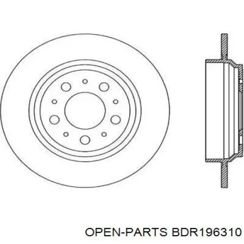 Тормозные диски BDR196310 Open Parts