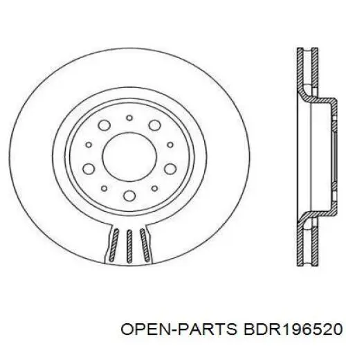 Передние тормозные диски BDR196520 Open Parts