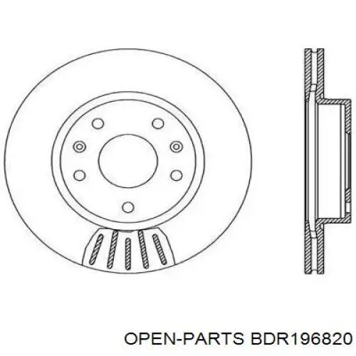 Передние тормозные диски BDR196820 Open Parts