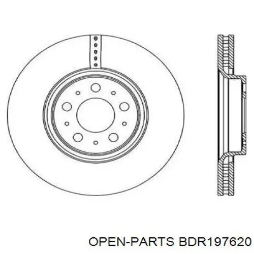 Передние тормозные диски BDR197620 Open Parts