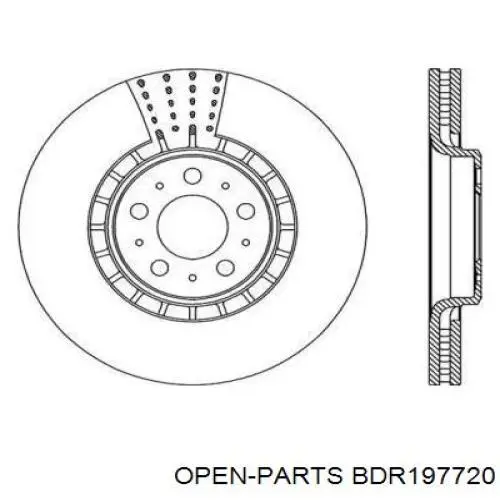 Передние тормозные диски BDR197720 Open Parts