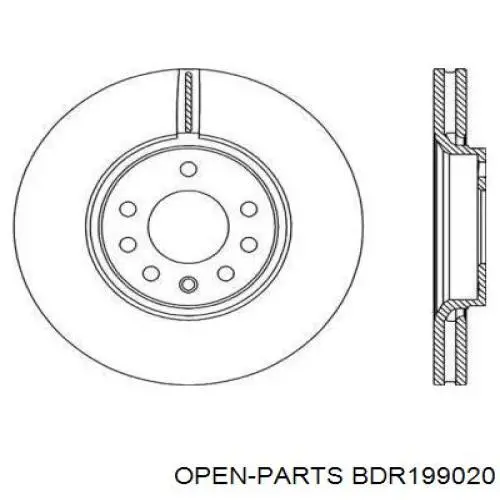 Передние тормозные диски BDR199020 Open Parts