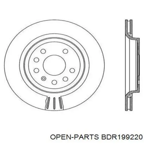 Тормозные диски BDR199220 Open Parts