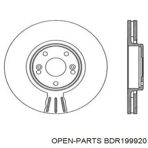 Передние тормозные диски BDR199920 Open Parts