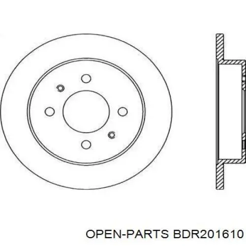 Тормозные диски BDR201610 Open Parts