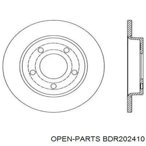 Тормозные диски BDR202410 Open Parts