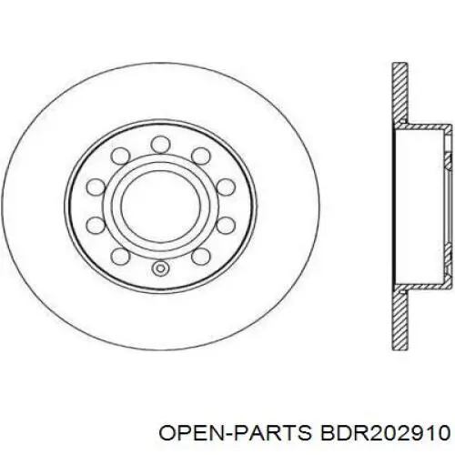 Тормозные диски BDR202910 Open Parts