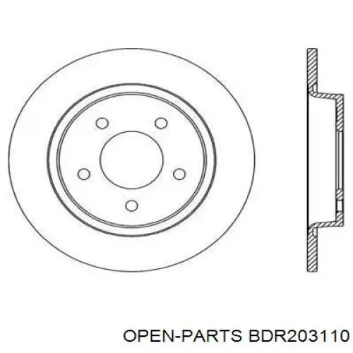 Тормозные диски BDR203110 Open Parts