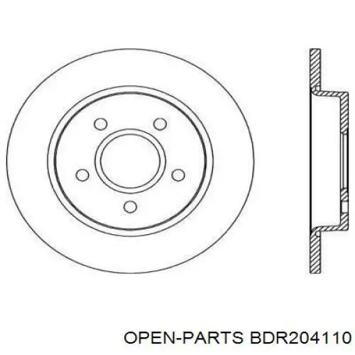 Тормозные диски BDR204110 Open Parts