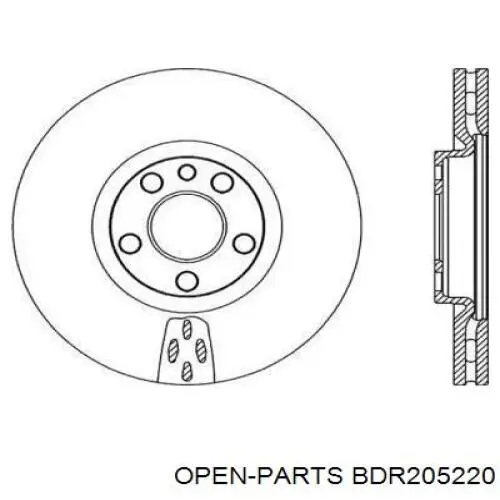 Передние тормозные диски BDR205220 Open Parts