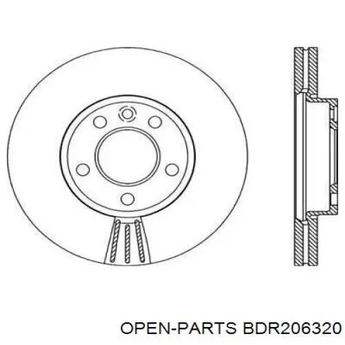 Передние тормозные диски BDR206320 Open Parts