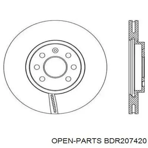 Передние тормозные диски BDR207420 Open Parts