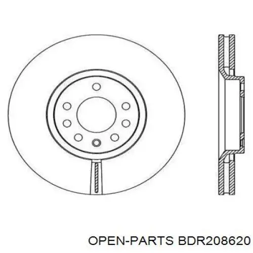 Передние тормозные диски BDR208620 Open Parts