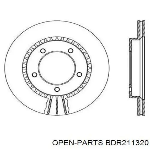 Передние тормозные диски BDR211320 Open Parts