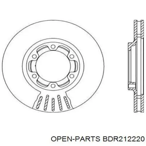 Передние тормозные диски BDR212220 Open Parts