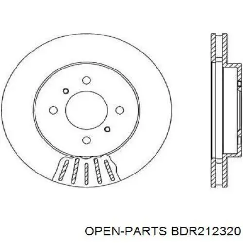 Передние тормозные диски BDR212320 Open Parts