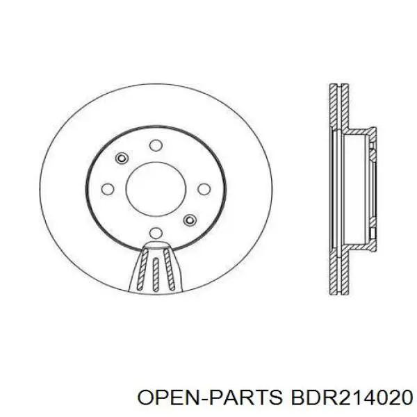 Передние тормозные диски BDR214020 Open Parts