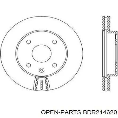 Передние тормозные диски BDR214620 Open Parts