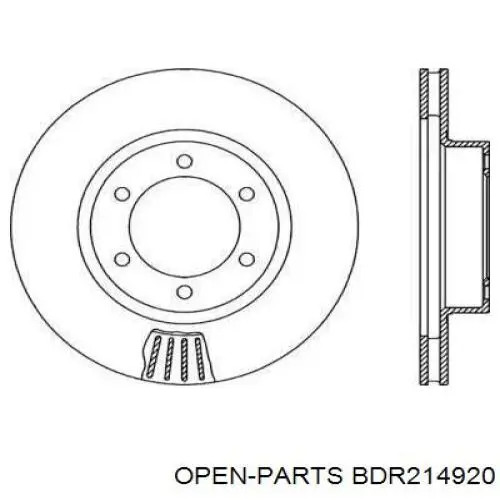 Передние тормозные диски BDR214920 Open Parts