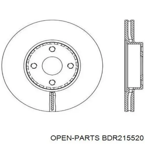 Передние тормозные диски BDR215520 Open Parts