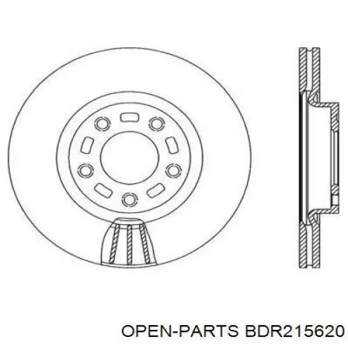 Передние тормозные диски BDR215620 Open Parts