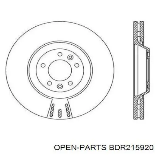 Передние тормозные диски BDR215920 Open Parts