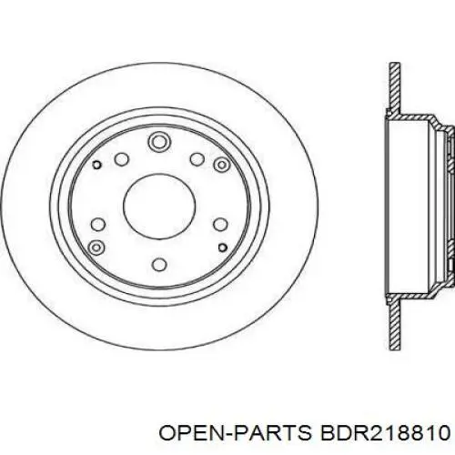 Тормозные диски BDR218810 Open Parts