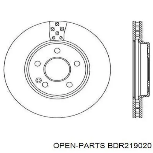 Передние тормозные диски BDR219020 Open Parts