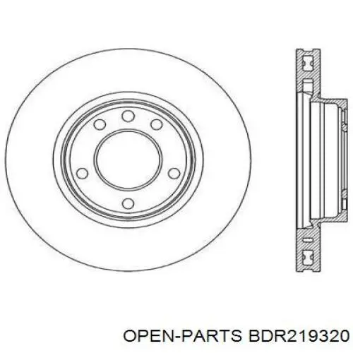 Передние тормозные диски BDR219320 Open Parts