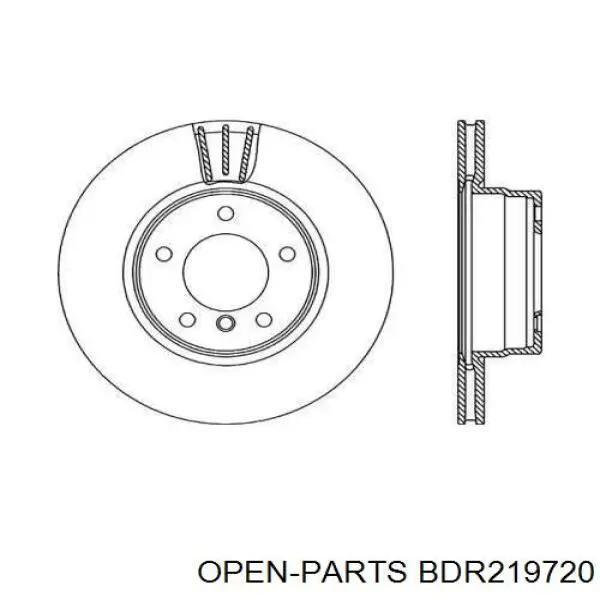 Передние тормозные диски BDR219720 Open Parts