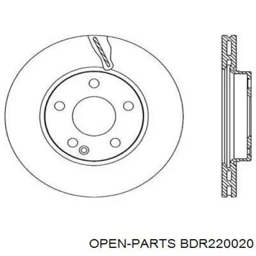 Передние тормозные диски BDR220020 Open Parts