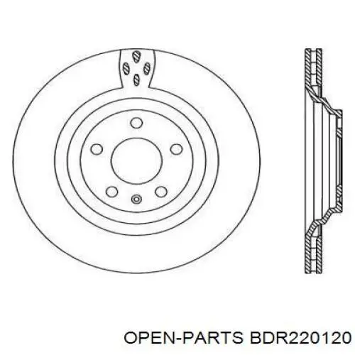 Тормозные диски BDR220120 Open Parts