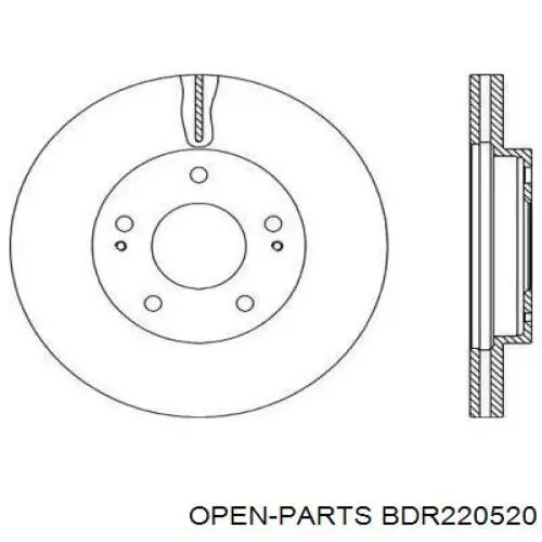 Передние тормозные диски BDR220520 Open Parts