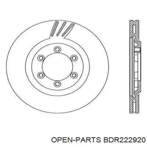 Передние тормозные диски BDR222920 Open Parts