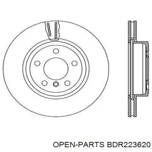 Передние тормозные диски BDR223620 Open Parts