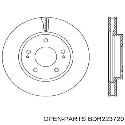 Передние тормозные диски BDR223720 Open Parts