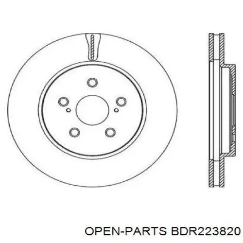 Передние тормозные диски BDR223820 Open Parts