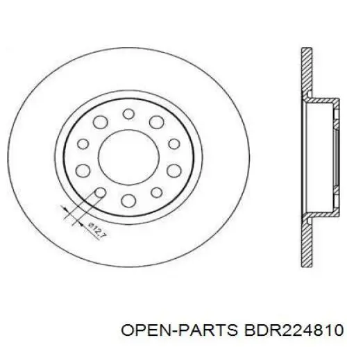 Тормозные диски BDR224810 Open Parts