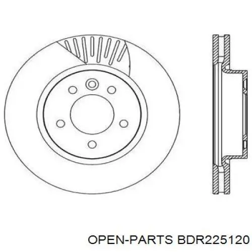 Передние тормозные диски BDR225120 Open Parts