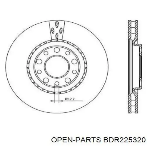 Передние тормозные диски BDR225320 Open Parts