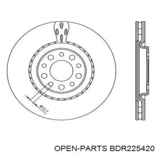 Передние тормозные диски BDR225420 Open Parts