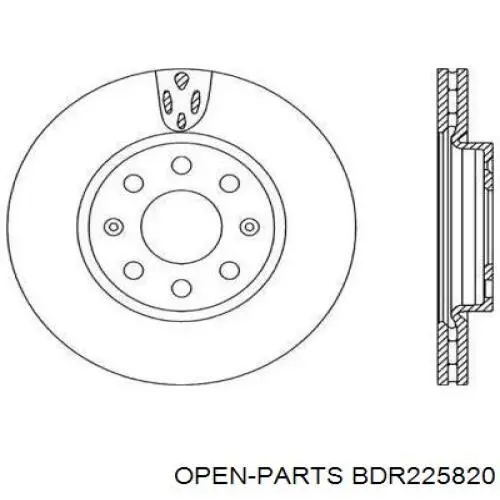 Передние тормозные диски BDR225820 Open Parts