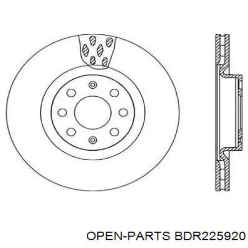 Передние тормозные диски BDR225920 Open Parts