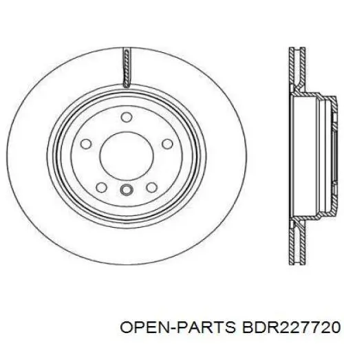 Тормозные диски BDR227720 Open Parts