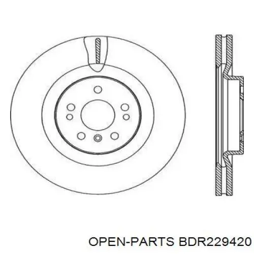 Передние тормозные диски BDR229420 Open Parts