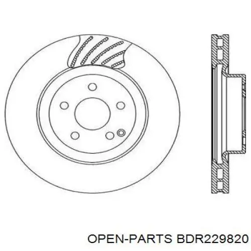 Передние тормозные диски BDR229820 Open Parts