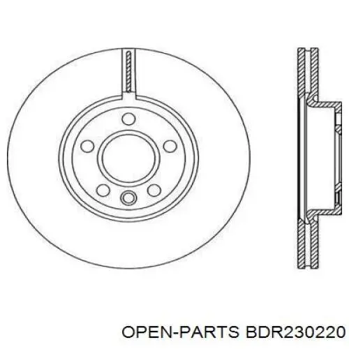 Передние тормозные диски BDR230220 Open Parts