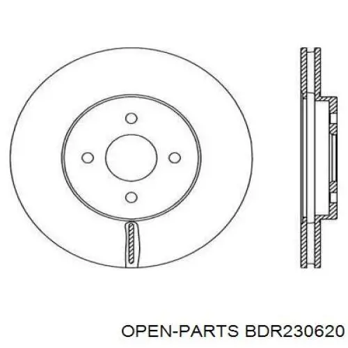 Передние тормозные диски BDR230620 Open Parts